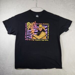 WWE Legends Macho Man Randy Savage T Shirt‎ Black XL Wrestling Tee